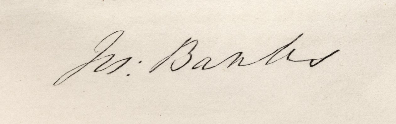 Signature de Sir Joseph Banks (1743-1820) Baronet de Banks - English School