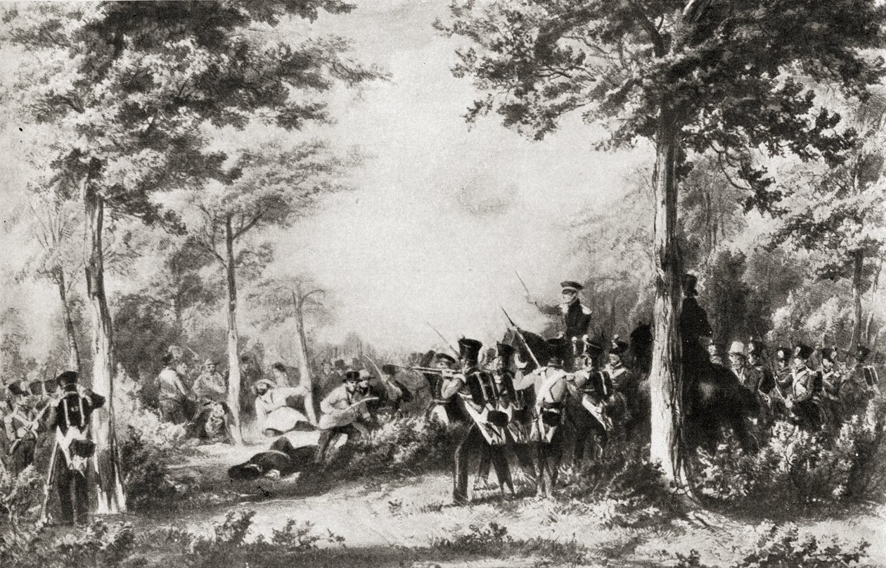 La Bataille de Bossenden Wood en 1838 - English School