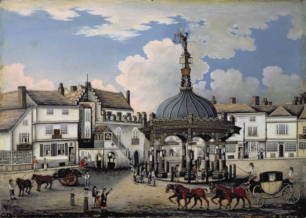 Le Cornhill, Ipswich, c.1800 - English School