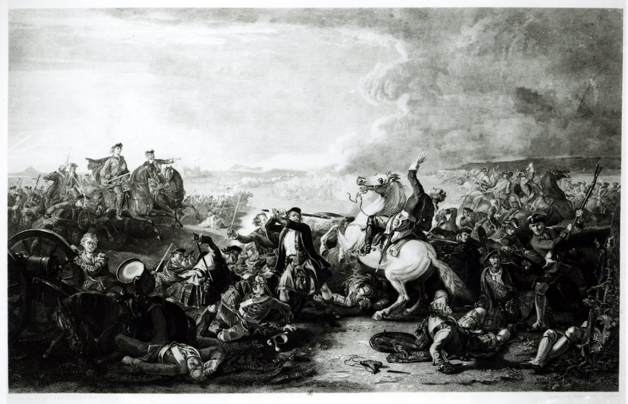 La mort du colonel James Gardiner (1688-1745) à la bataille de Prestonpans en 1745 - English School