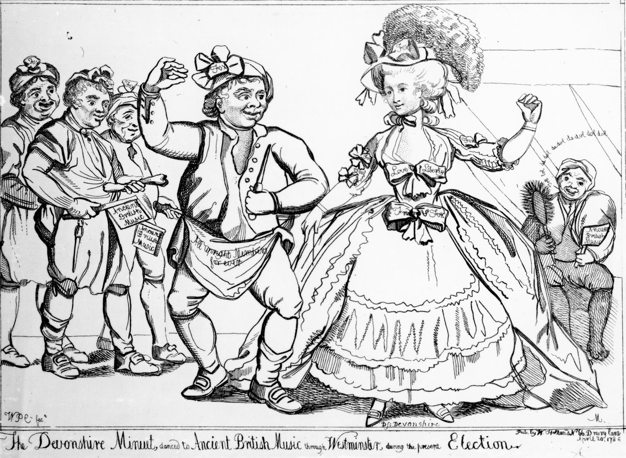 Le menuet du Devonshire, dansé sur de la musique britannique ancienne à Westminster pendant l
