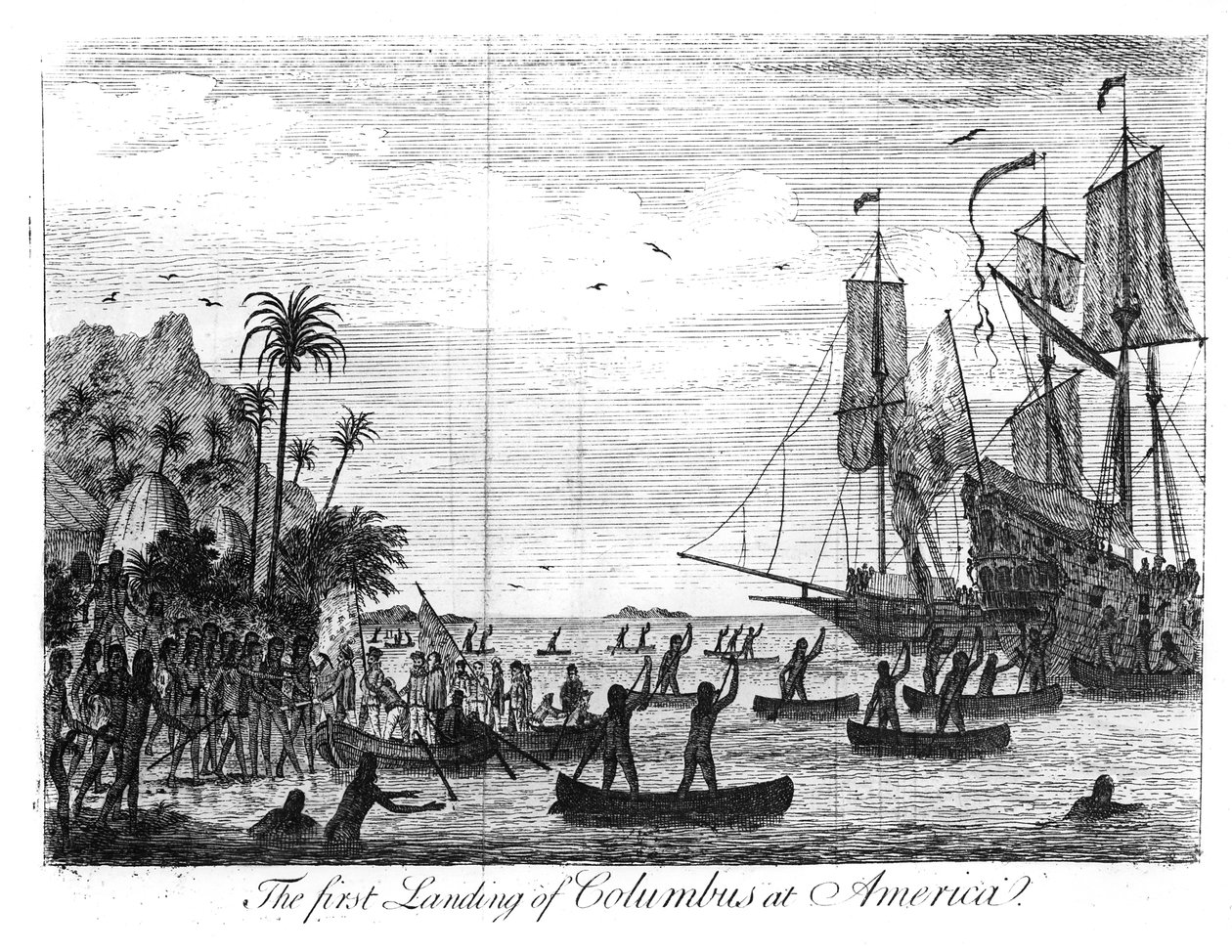 Le premier débarquement de Colomb en Amérique - English School