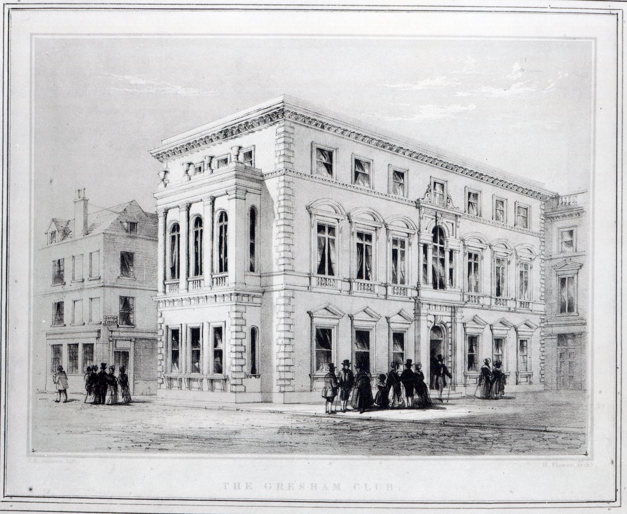 Le Gresham Club, gravé par J.R Jobbins, vers 1845-50 - English School