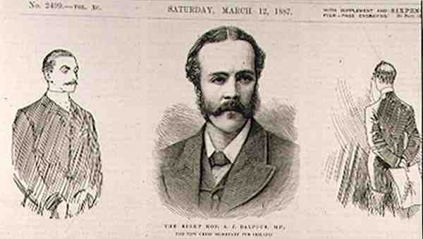 Le très honorable A. J. Balfour (1848-1930), M.P., le nouveau secrétaire en chef pour l