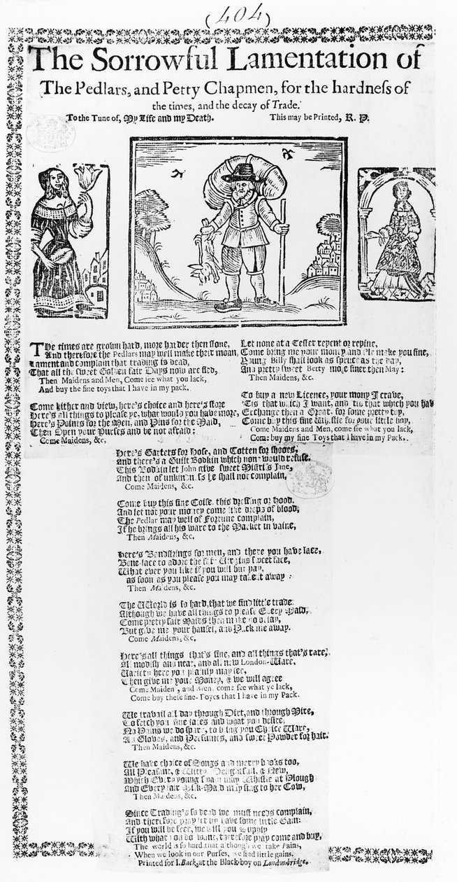 La lamentation douloureuse des colporteurs et des petits marchands - English School
