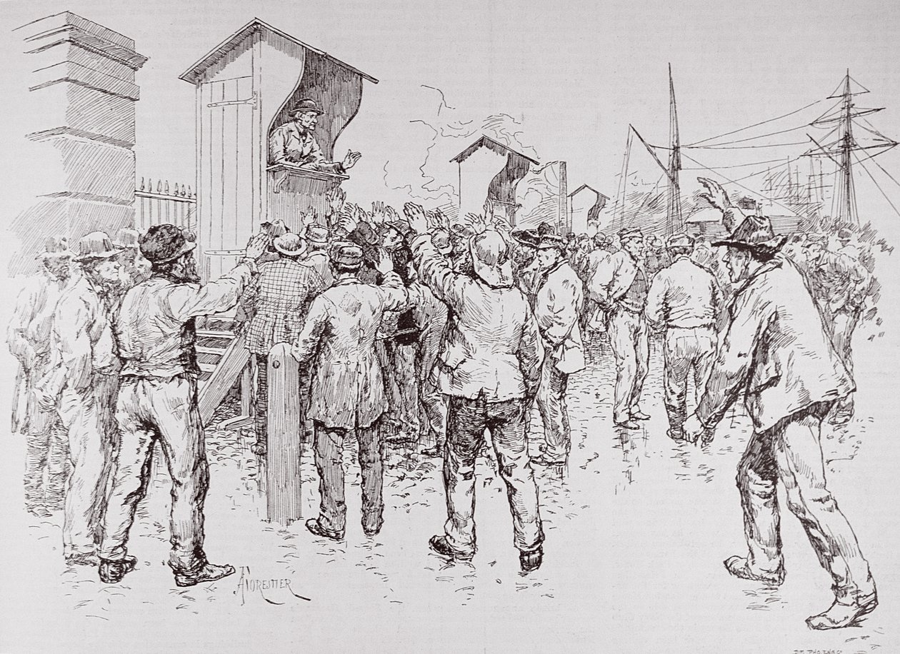 Les chômeurs de Londres : Engager des dockers aux West India Docks, de 