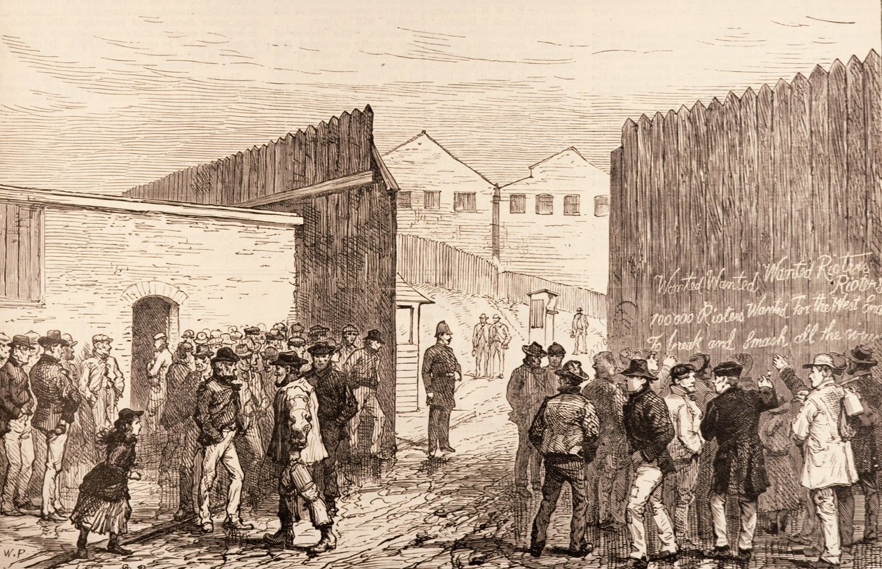 Les chômeurs de Londres : Inscription sur les portes, West India Docks, de 