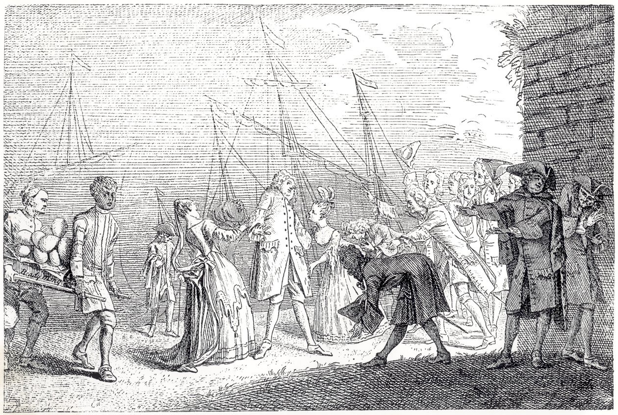 Le débarquement en Angleterre de Senesino, 1719 - English School