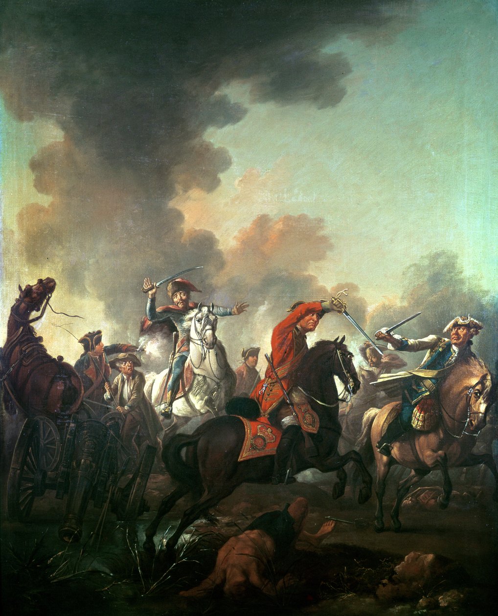 Thomas Brown à la bataille de Dettingen, 27 juin 1743 - English School