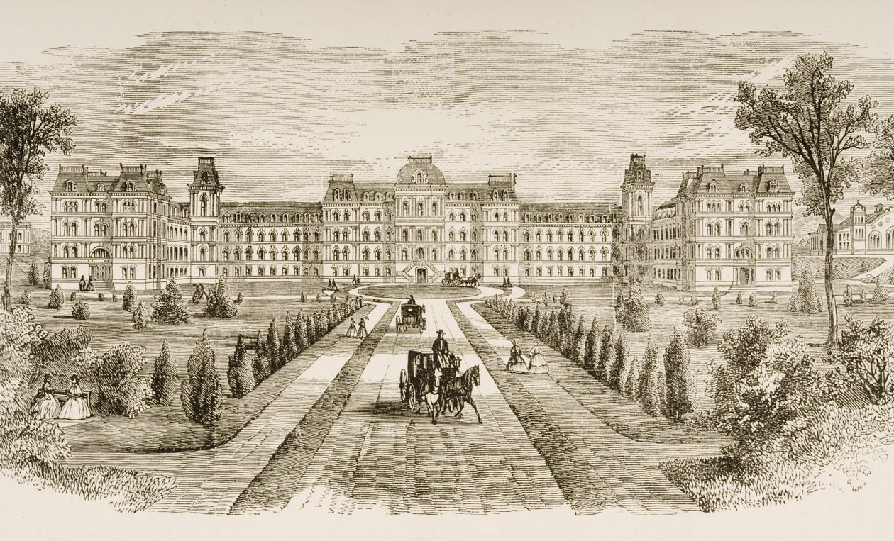 Vassar College, Poughkeepsie, État de New York, vers 1870, de 