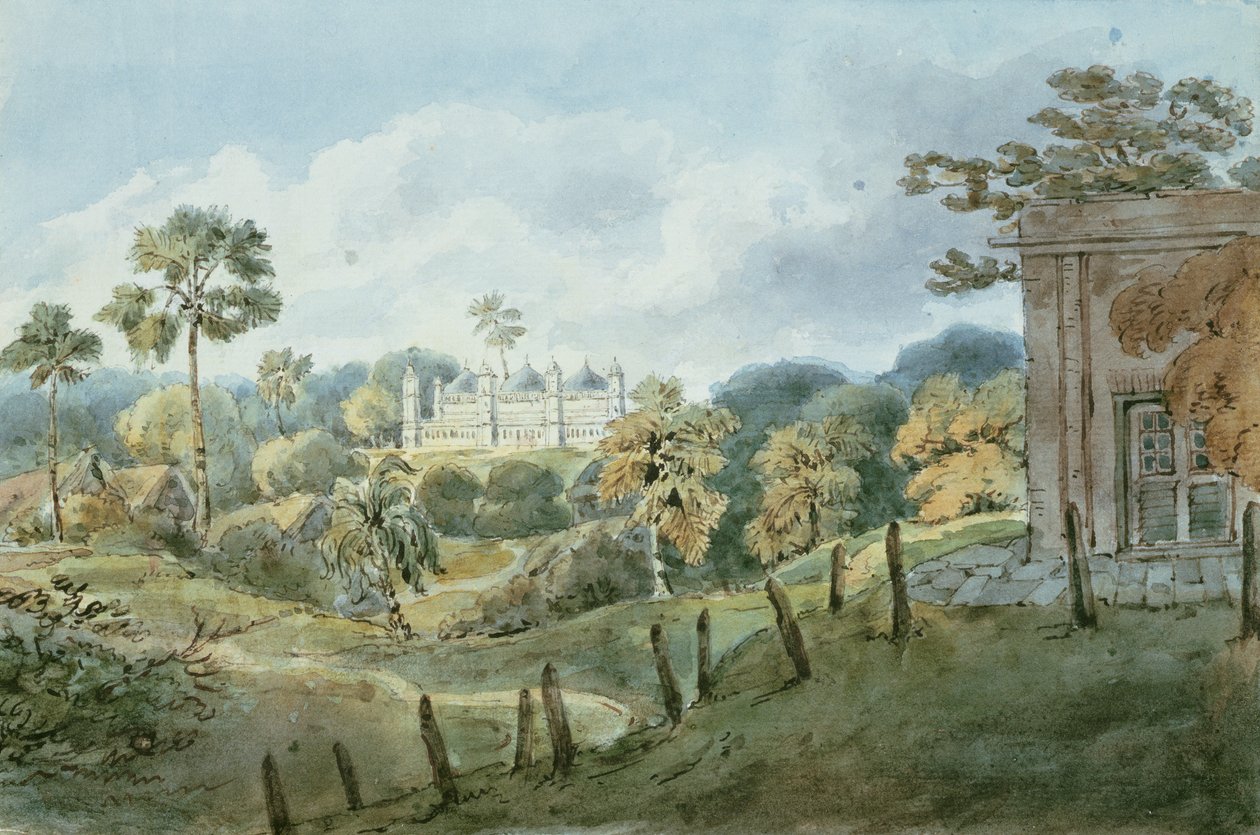 Vue depuis le bungalow du capitaine Williams à Mongheer (Munger), vers 1808 - English School