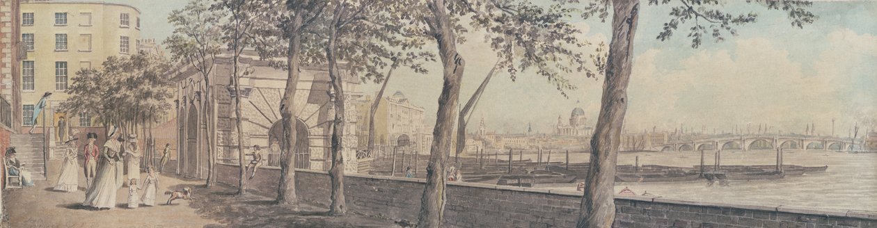Vue du pont de Blackfriars, depuis York Terrace, 1786 - English School