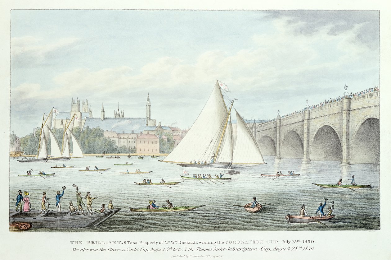 Vue de Westminster et du pont, avec une régate, 1830 - English School