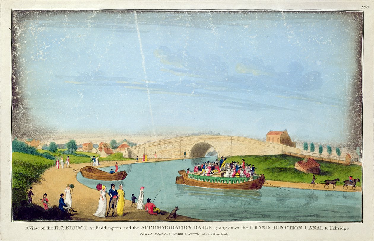 Vue du premier pont, Paddington et la barge d