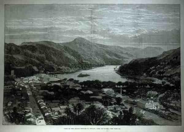 Visite des princes marins à Ceylan : Vue de Kandy, de The Illustrated London News, 11 février 1882 - English School