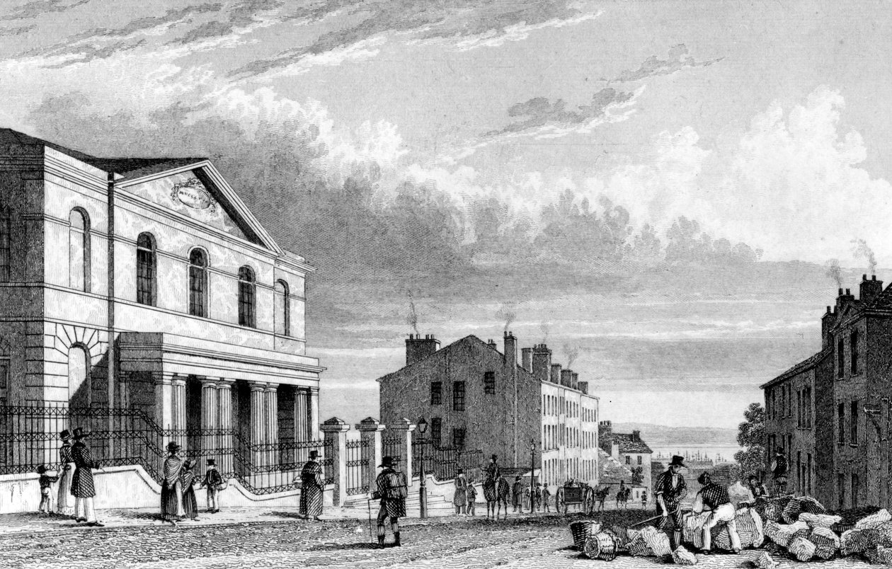Chapelle Wesleyenne, Stanhope Street, Liverpool, gravée par J. Smith - English School