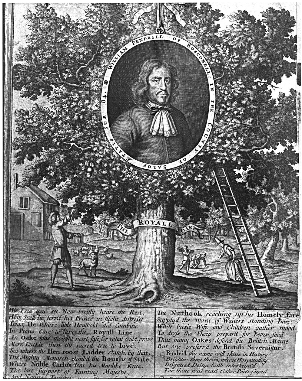 William Pendrill et le chêne de Boscobel, c.1700 - English School