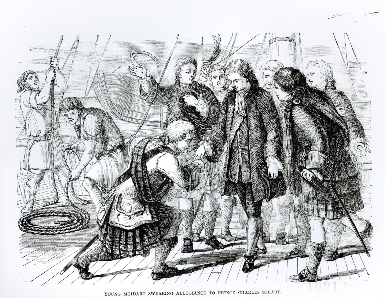 Jeune Moidart prêtant allégeance au Prince Charles Edward Stuart (1720-88) - English School