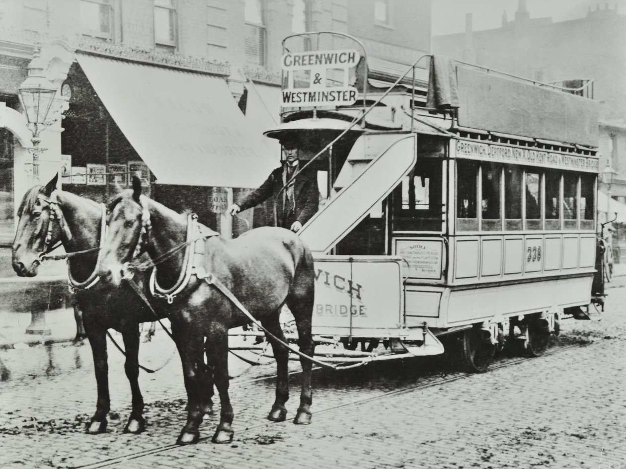 Tramway à cheval Greenwich-Westminster, 1885 - English Photographer