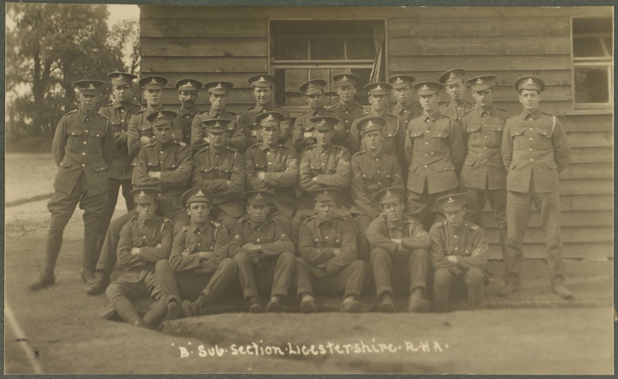B Sous-section, Leicestershire Royal Horse Artillery, au camp d