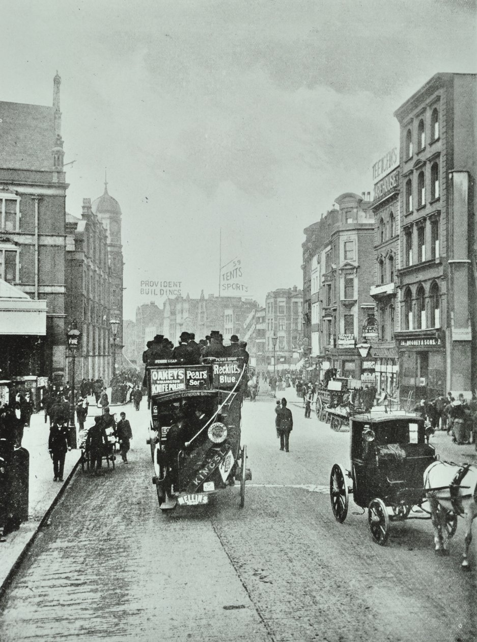 Bishopsgate: nord de Liverpool Street, Londres, 1890 - English Photographer