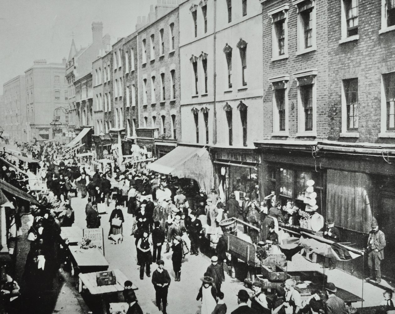 Marché de Brick Lane, Brick Lane : vue générale, 1895 - English Photographer