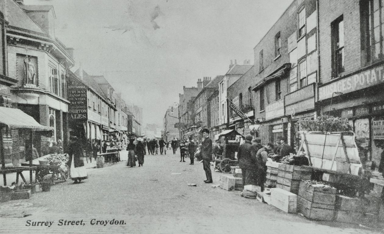 Britannia, Surrey Street, Croydon: marché de rue, 1890 - English Photographer