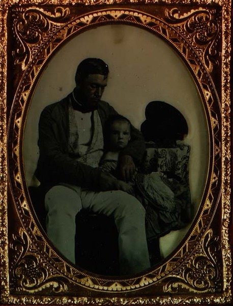 Père et enfant, vers 1850 (ambrotype) - English Photographer