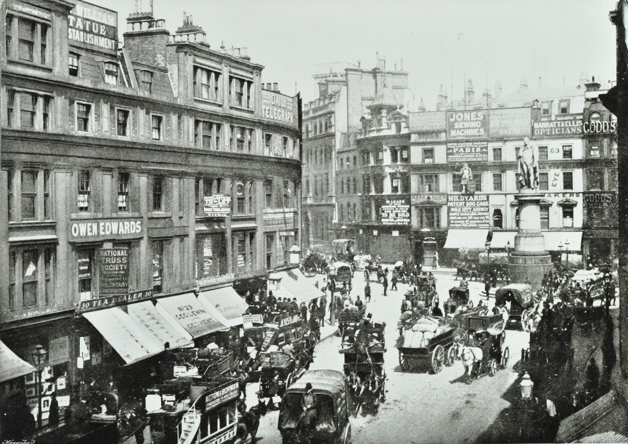 King William Street, vers le nord, City de Londres, 1895 - English Photographer