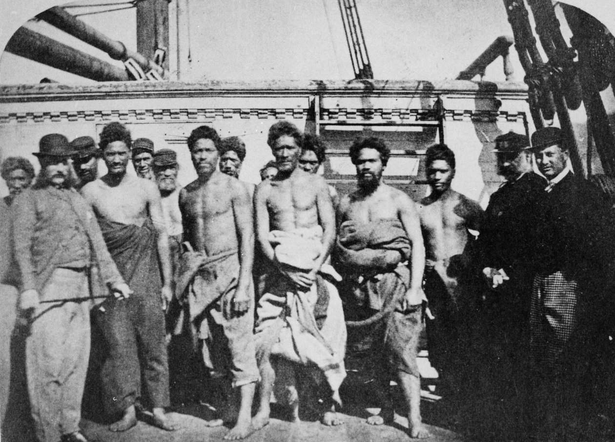 Prisonniers maoris à bord d