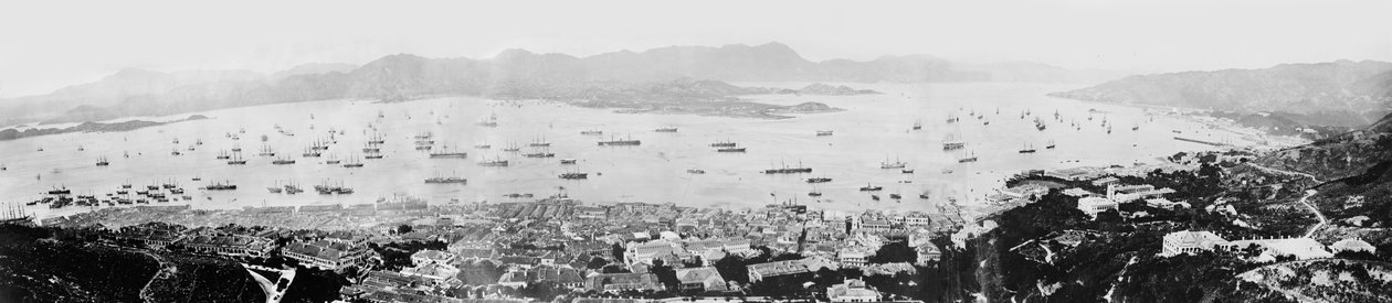 Panorama du port de Hong Kong, vers 1878 - English Photographer
