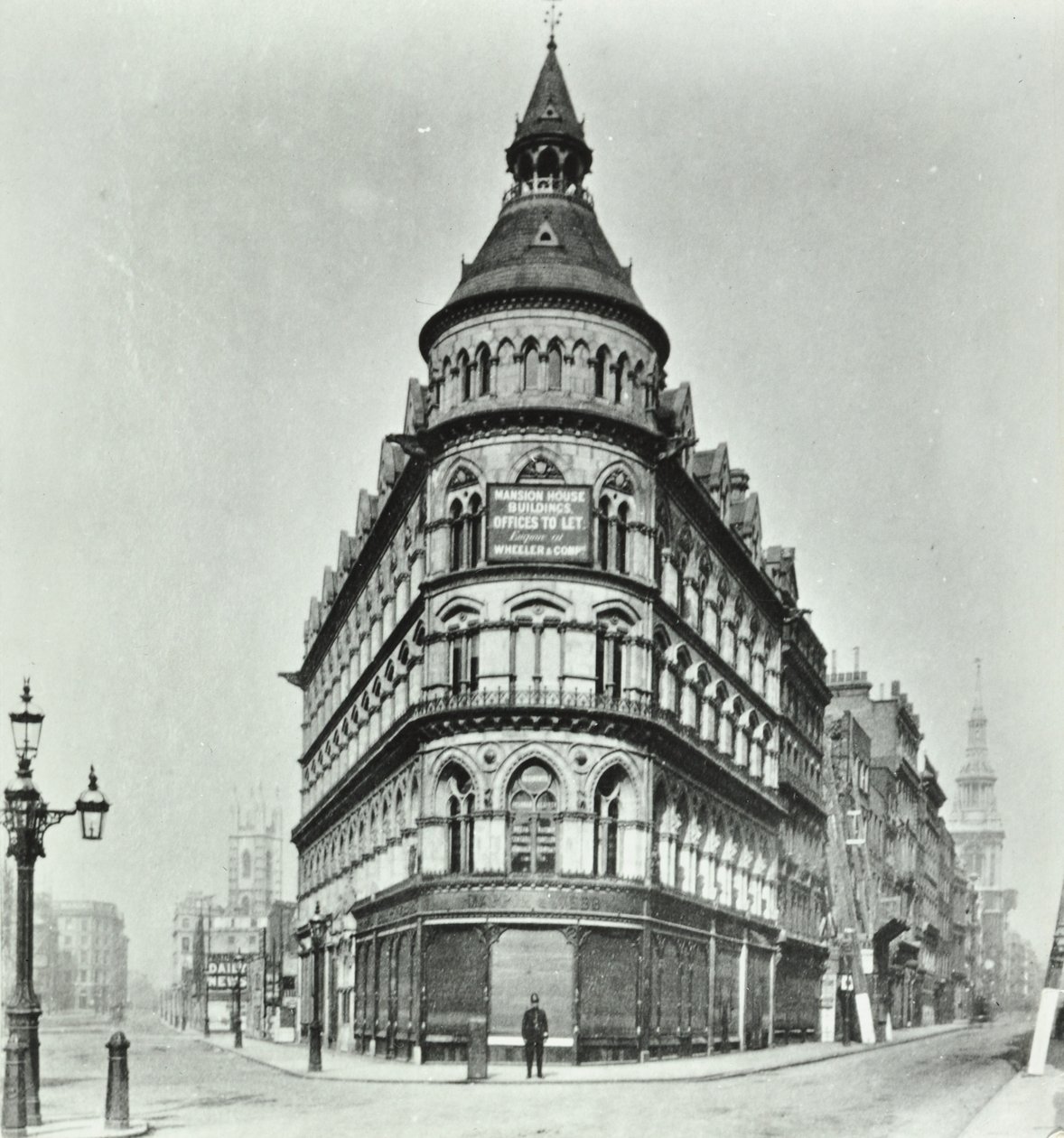 Queen Victoria Street, coin de Mansion House Street et Queen Victoria Street, Londres, 1880 - English Photographer