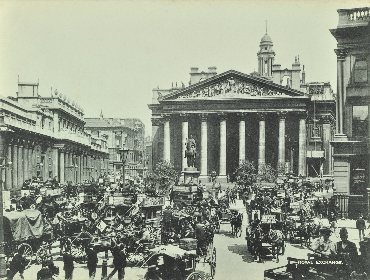 Royal Exchange, Threadneedle Street, City de Londres, 1890 - English Photographer