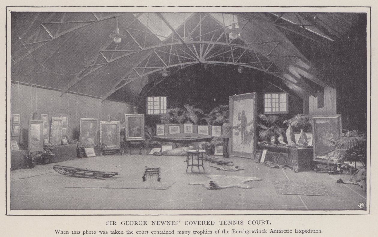 Court de tennis couvert de Sir George Newnes (photo n/b) - English Photographer