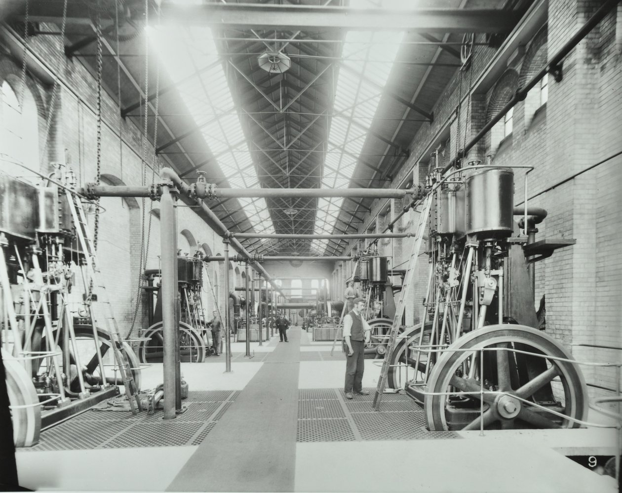 Égout de Southern Outfall, Crossness: intérieur de la salle des machines, 1894 - English Photographer