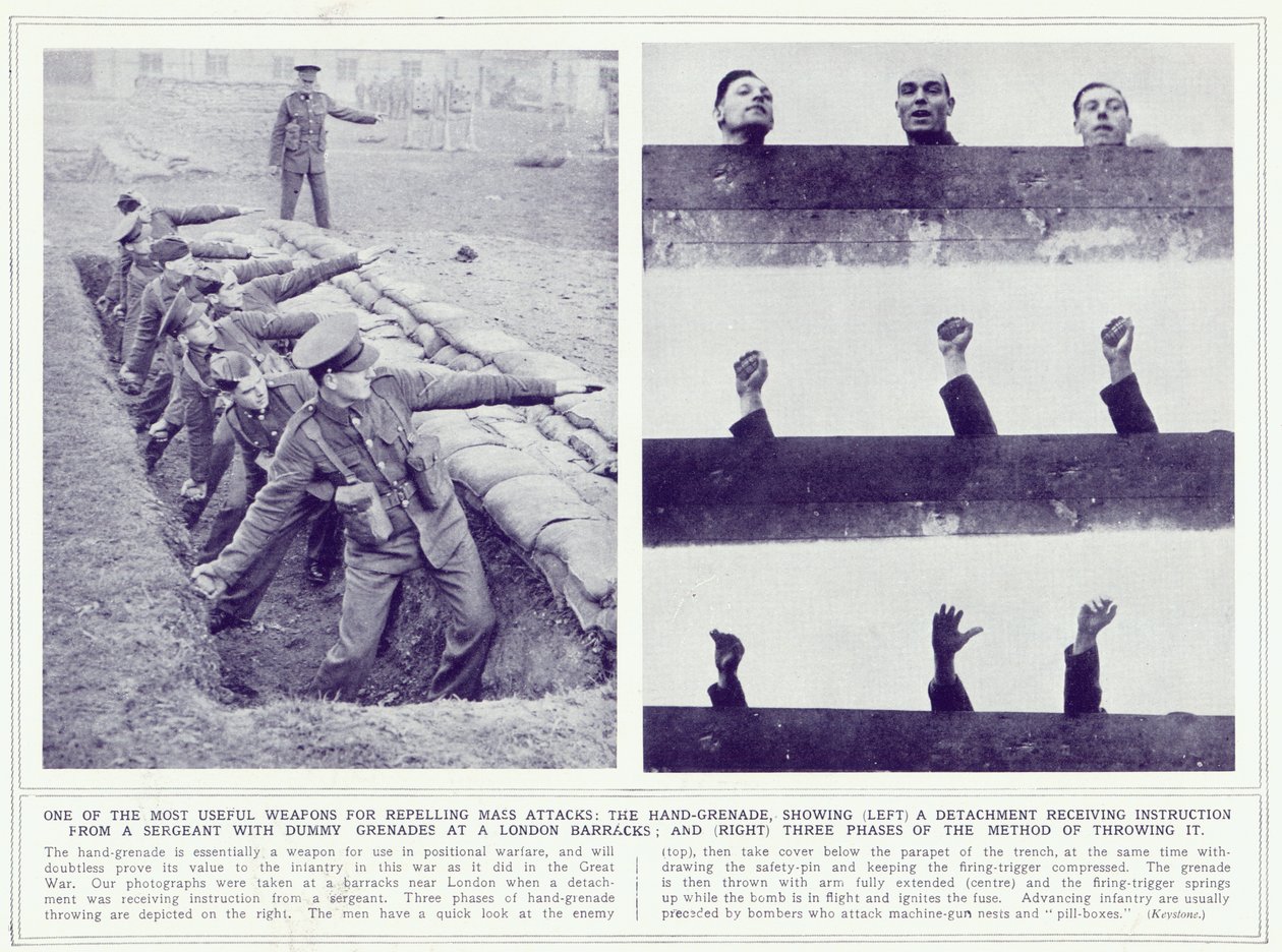 La Grenade à main, de The Illustrated War News, publié le 22 novembre 1939 - English Photographer