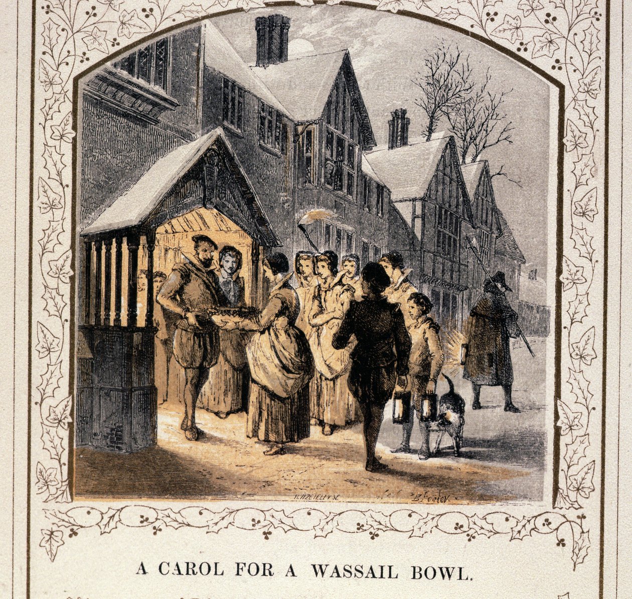Un chant pour un bol de wassail, années 1840 - English School