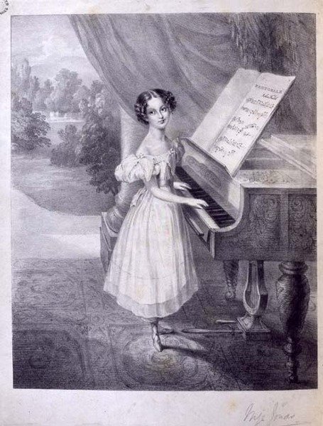 Un enfant pianiste (Miss Jonas?) jouant la 