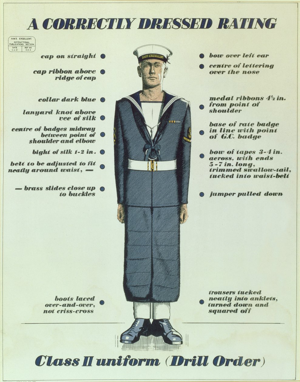 Un marin correctement habillé, uniforme de classe II, 1957 - English School