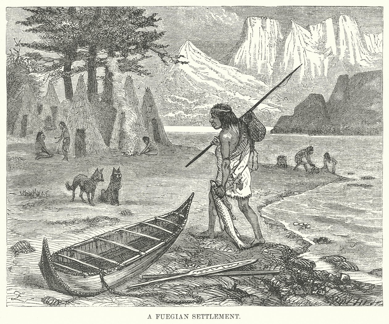 Une colonie fuégienne (gravure) - English School