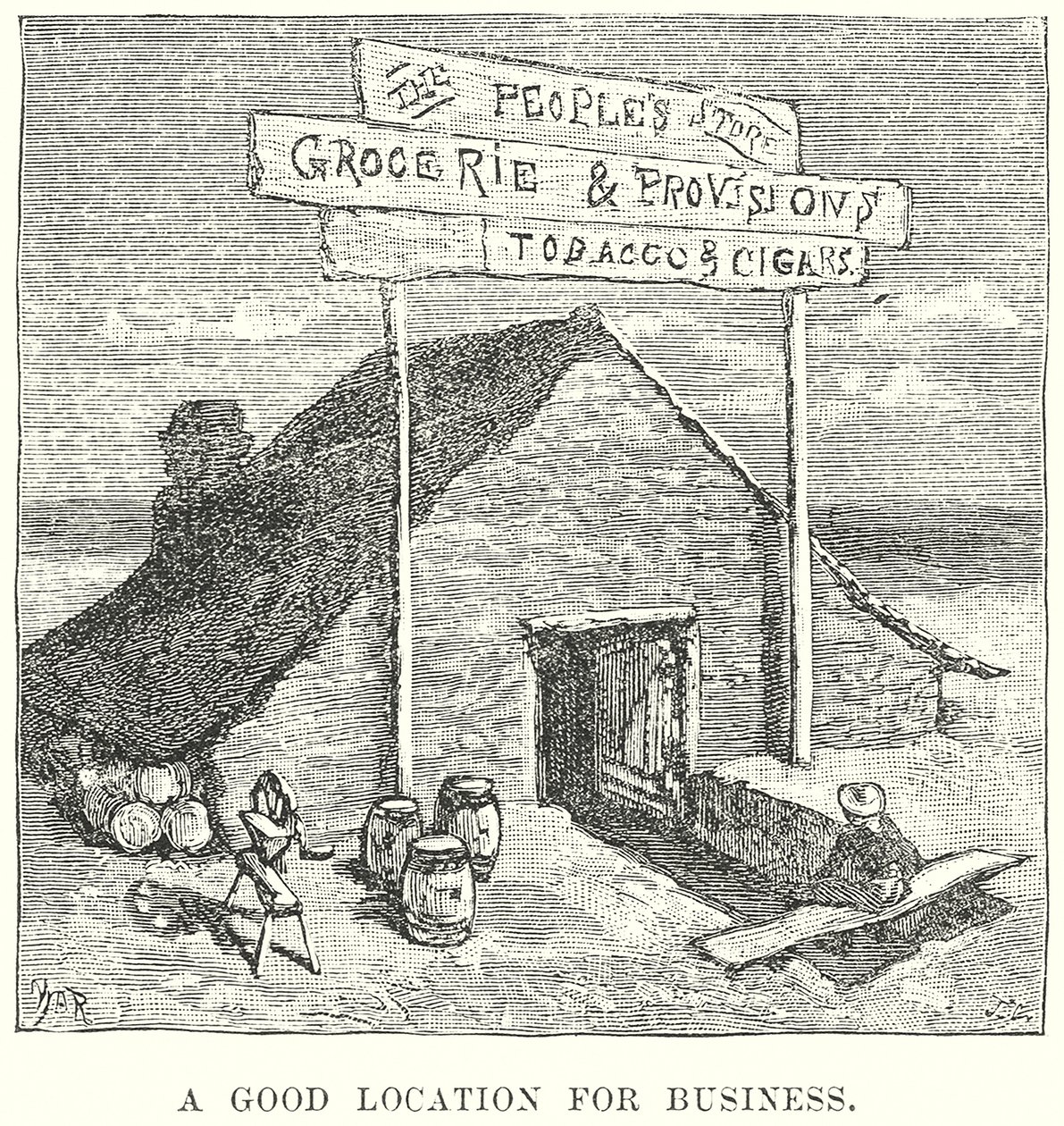 Un bon emplacement pour les entreprises (gravure) - English School