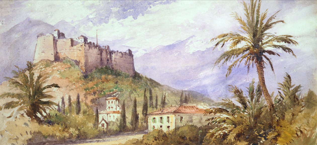 Forteresse sur une colline dans les montagnes de l