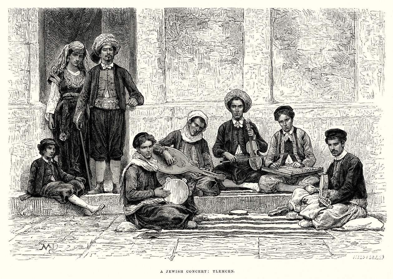 Un concert juif : Tlemcen (gravure) - English School
