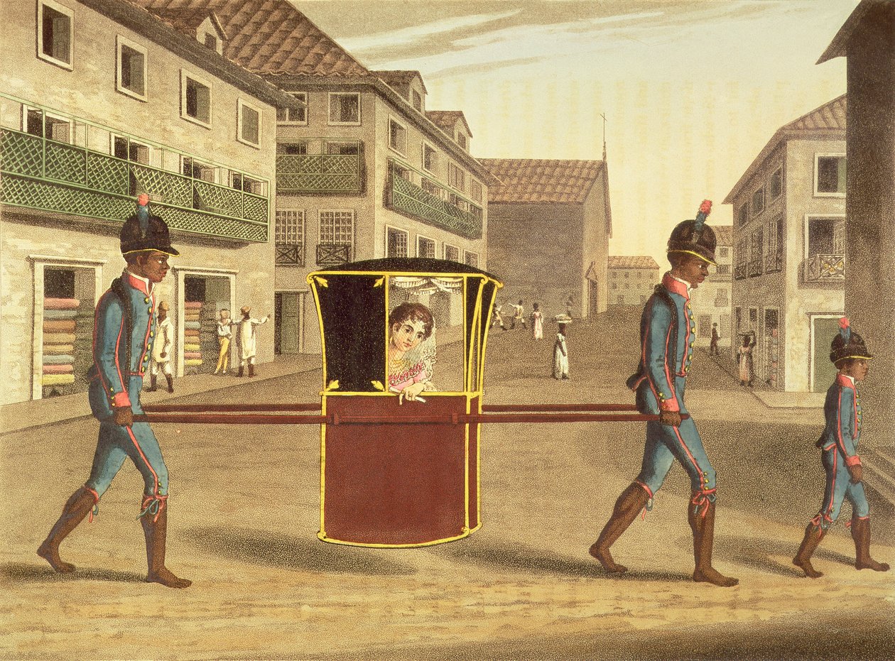 Une dame en visite, détail de la planche 6 de `Travels in Brazil