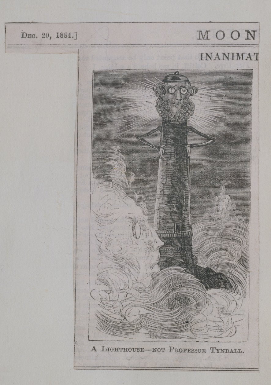 Un phare - pas le professeur Tyndall, de Moonshine, publié le 20 décembre 1884 - English School