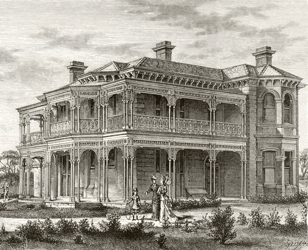 Une maison de banlieue de Melbourne, vers 1880, de 