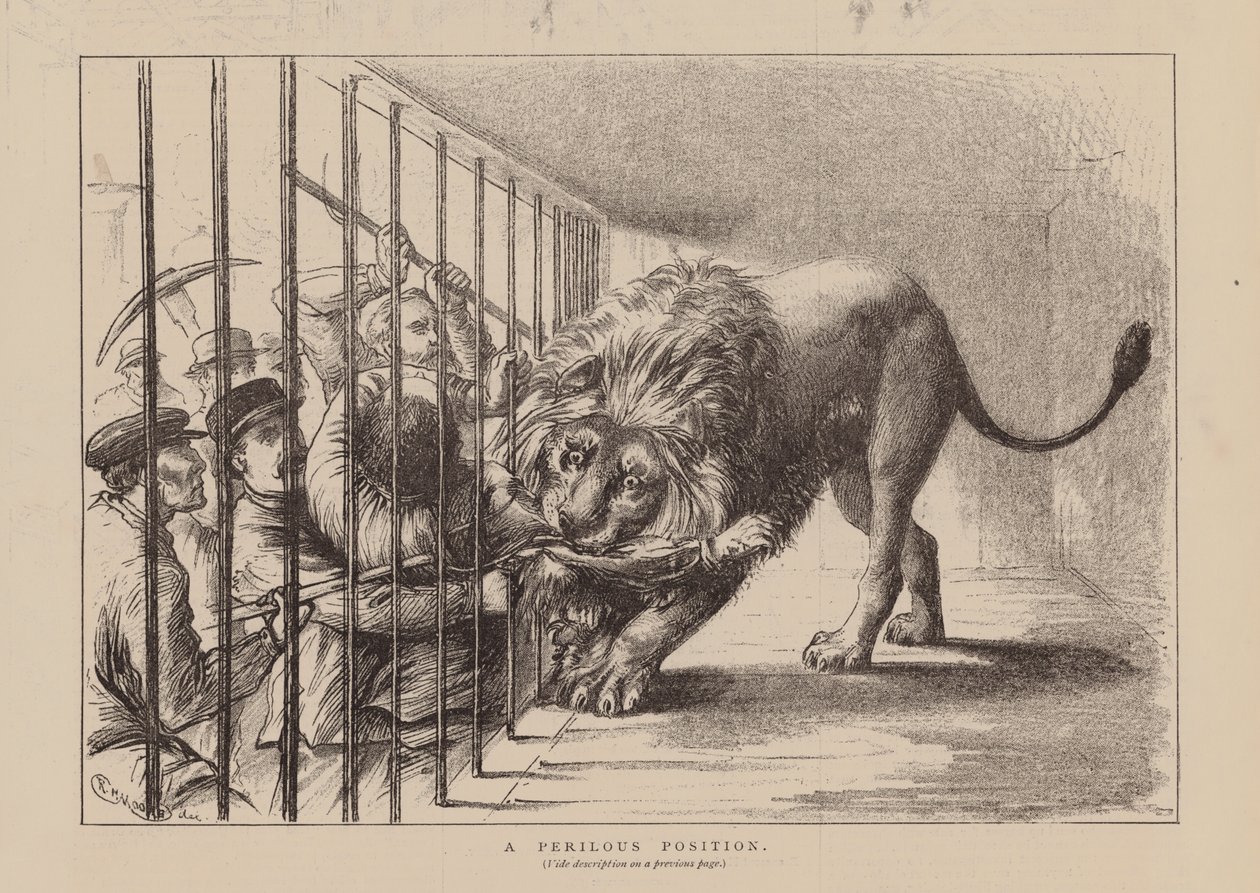 Une position périlleuse (gravure) - English School