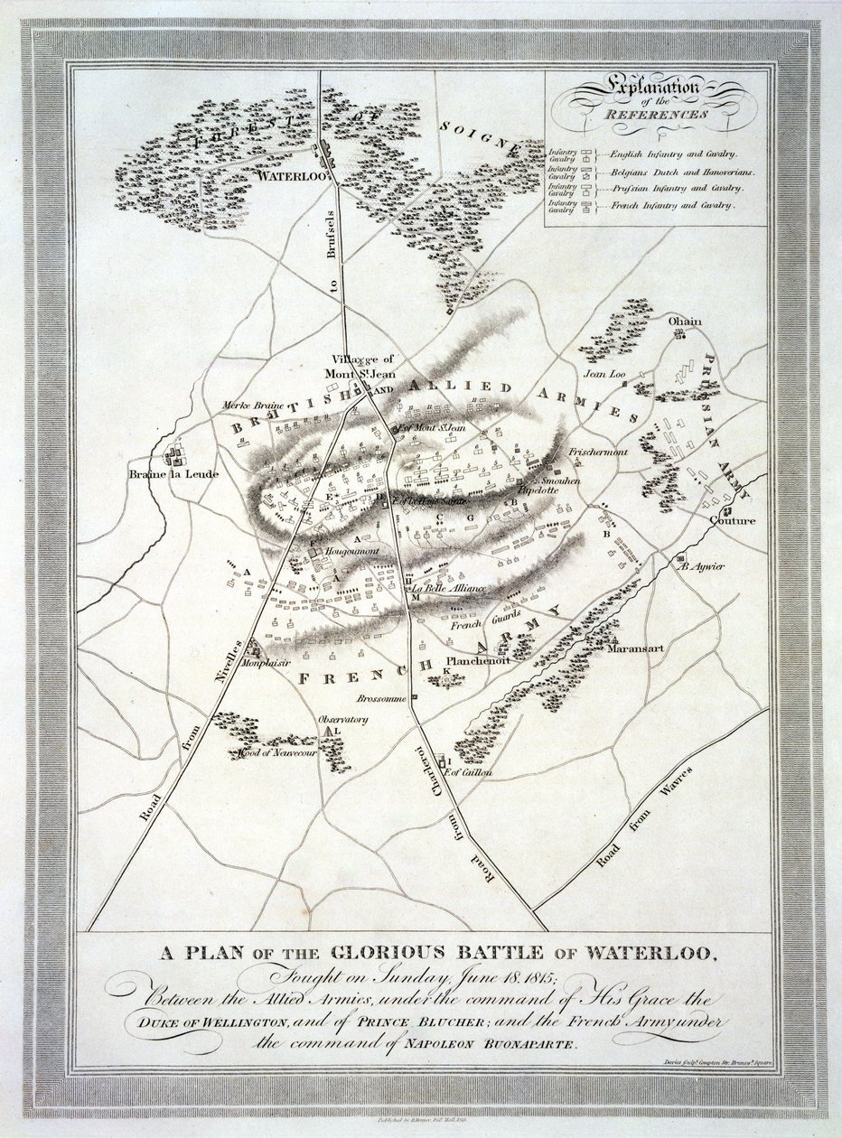 Plan de la glorieuse bataille de Waterloo - English School