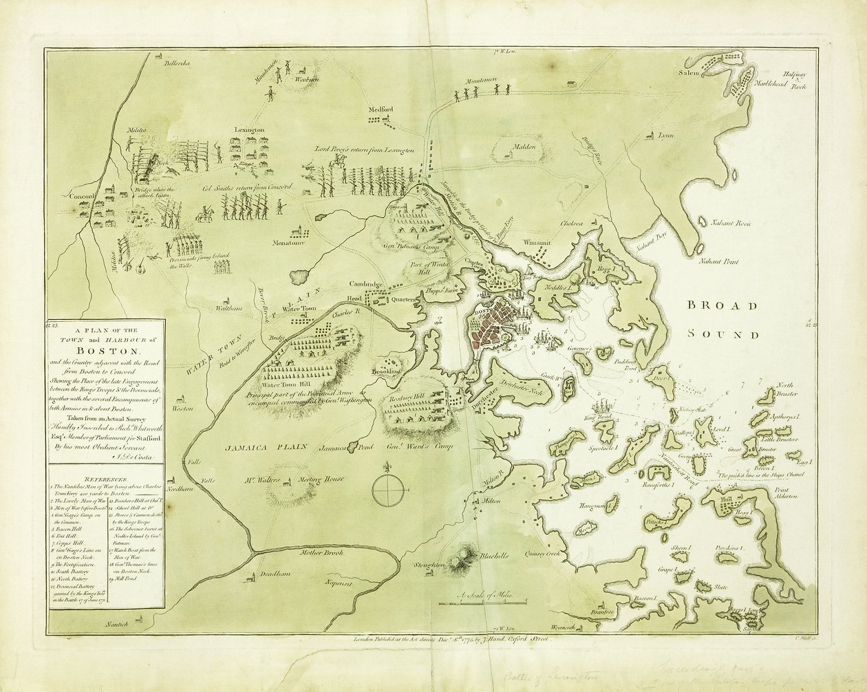 Plan de la ville et du port de Boston et des environs - English School