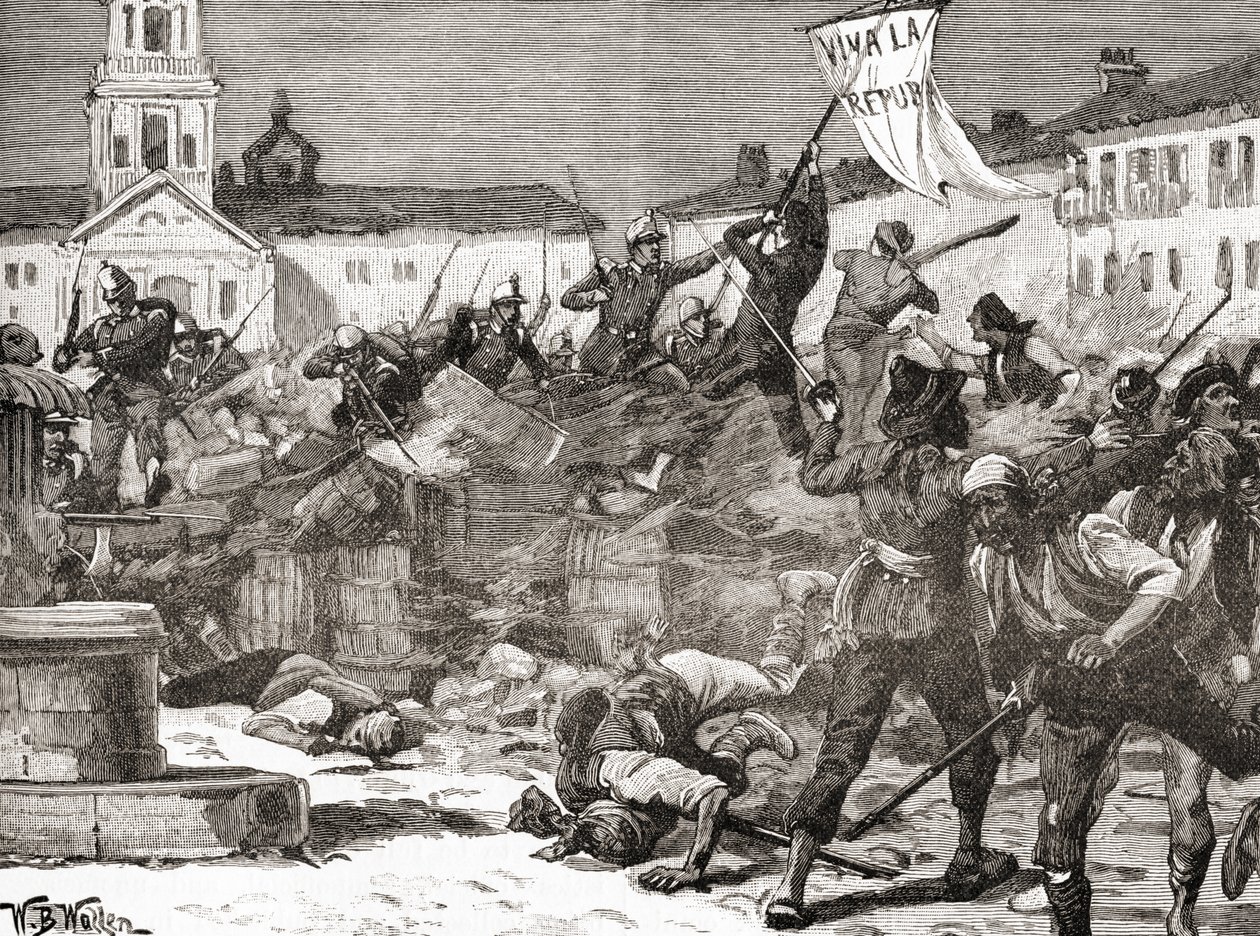 Une insurrection républicaine à Malaga, Espagne pendant La Glorieuse Révolution (La Gloriosa) - English School